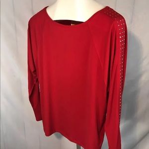 NWT Michael Kors red blaze Crew Neck Top